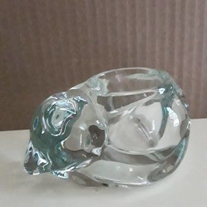 Sleeping Cat Glass Candle Holder